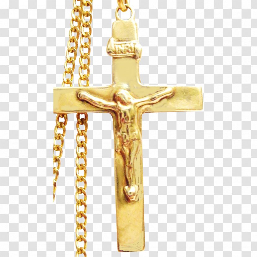 Crucifix Gold Christian Cross Necklace Transparent PNG