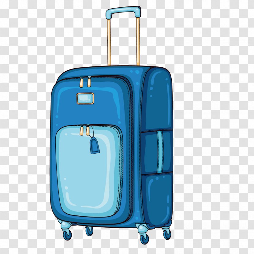 Hand Luggage Train Baggage Travel - Azure - Blue Transparent PNG