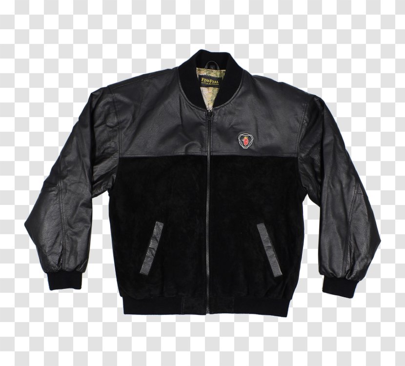Leather Jacket Polar Fleece T-shirt Clothing - Black Transparent PNG