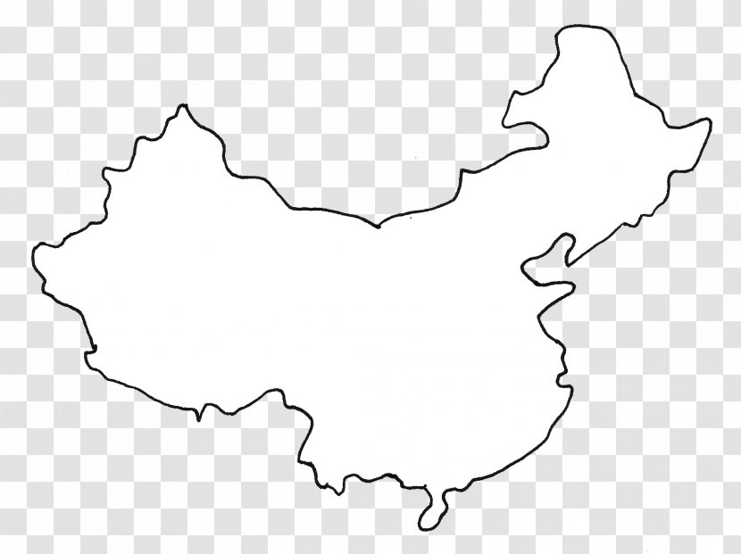 Black And White China Map - Monochrome Transparent PNG
