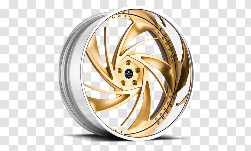 Custom Wheel Car Rim Polishing - Savini Wheels - Brushed Gold Transparent PNG