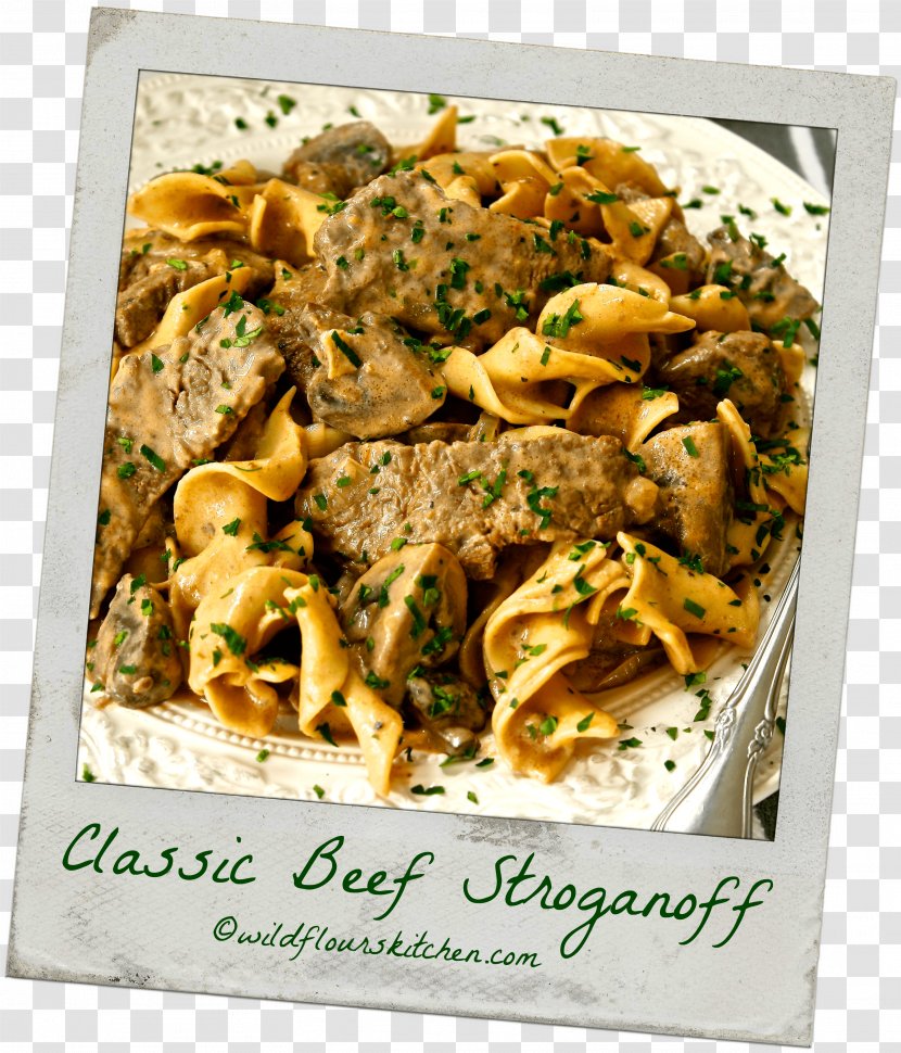 Beef Stroganoff Vegetarian Cuisine Gravy Recipe Pappardelle - Tenderloin Transparent PNG