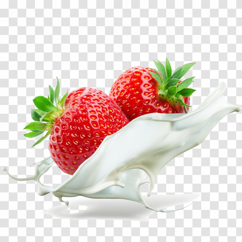 Milkshake Juice Cream Custard - Strawberries - Strawberry Effect Transparent PNG