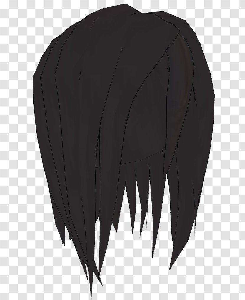 Black Hair Bangs Feather Long - Art Transparent PNG