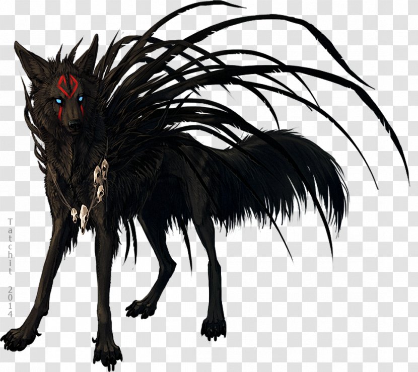 DeviantArt Magic Hellhound - Black And White - Creature Transparent PNG