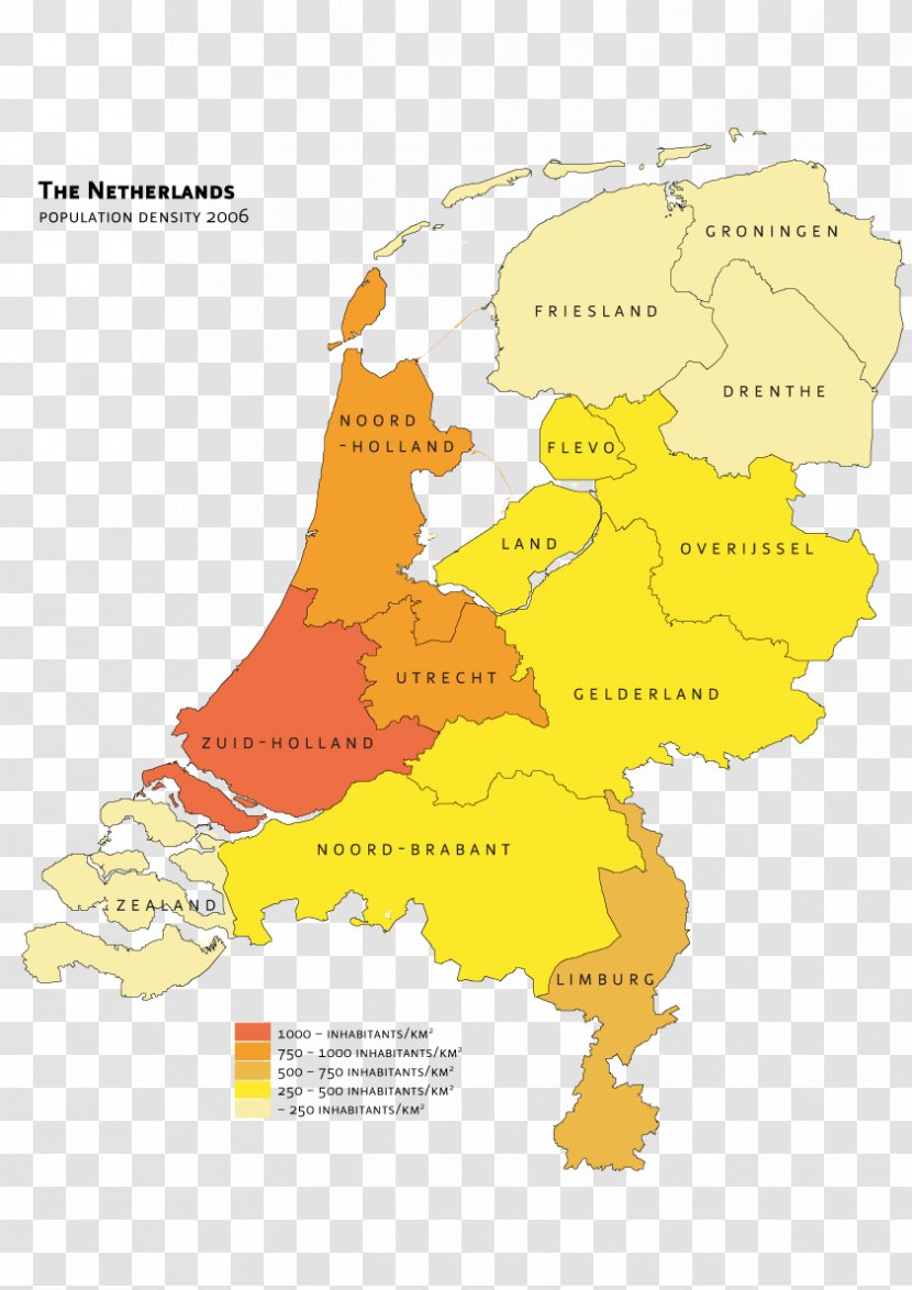 Netherlands Vector Map Blank - Dense Transparent PNG