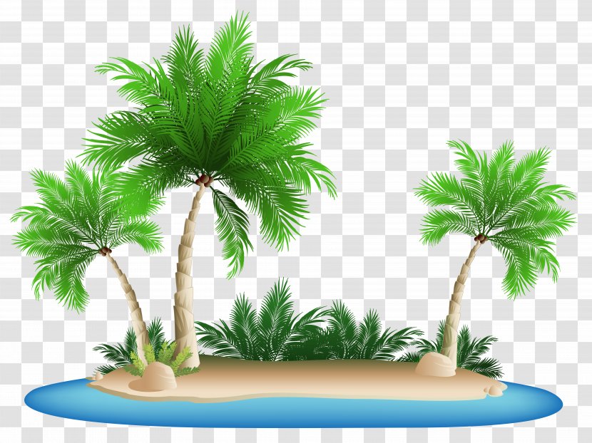 Kokopo Beach Bungalow Resort - Grass - Palm Trees Island Clipart Picture Transparent PNG