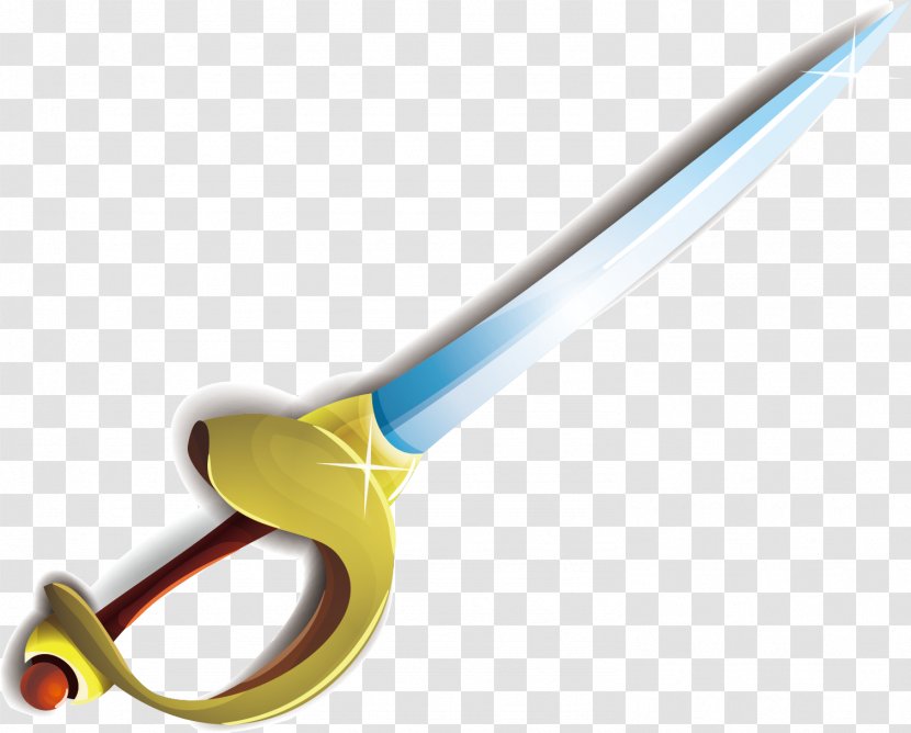 Sword Euclidean Vector Icon - Yellow - Material Hand-painted Transparent PNG