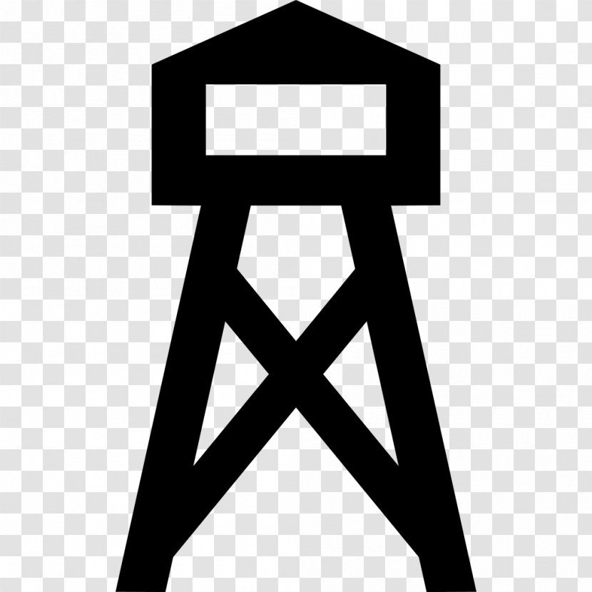 Water Tower Clip Art - Black And White Transparent PNG