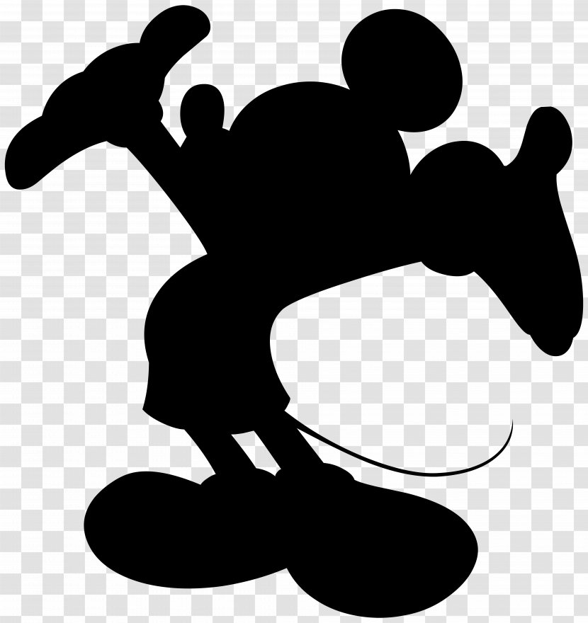 Mickey Mouse Human Behavior Clip Art Silhouette - Blackandwhite Transparent PNG