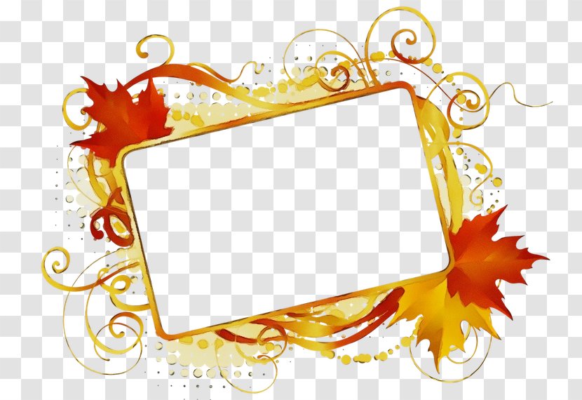 Watercolor Background Autumn Frame - Borders And Frames - Rectangle Picture Transparent PNG