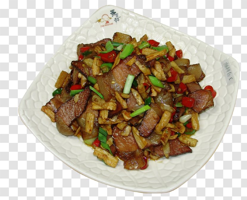 Twice Cooked Pork American Chinese Cuisine Takuan Curing Illustration - Radish Fried Bacon Transparent PNG