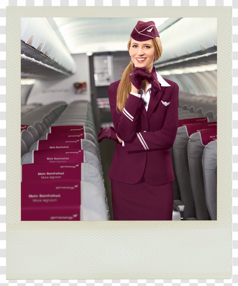 Lufthansa Flight Attendant Airline Aircraft Cabin - Magenta - Attendants Transparent PNG