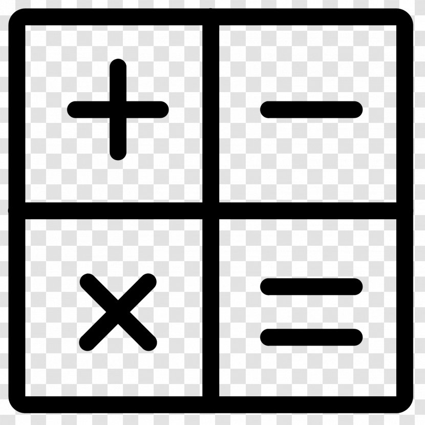 Mathematics Symbol - Black And White Transparent PNG