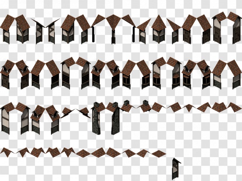 Middle Ages Isometric Graphics In Video Games And Pixel Art Tile-based Game Building - Wall - Tile-roofed Transparent PNG