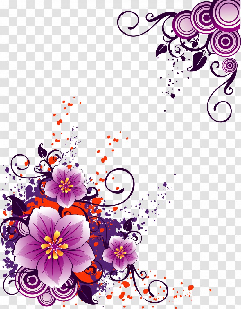 Flower Cdr Euclidean Vector Clip Art - Plant - Purple Flowers Transparent PNG