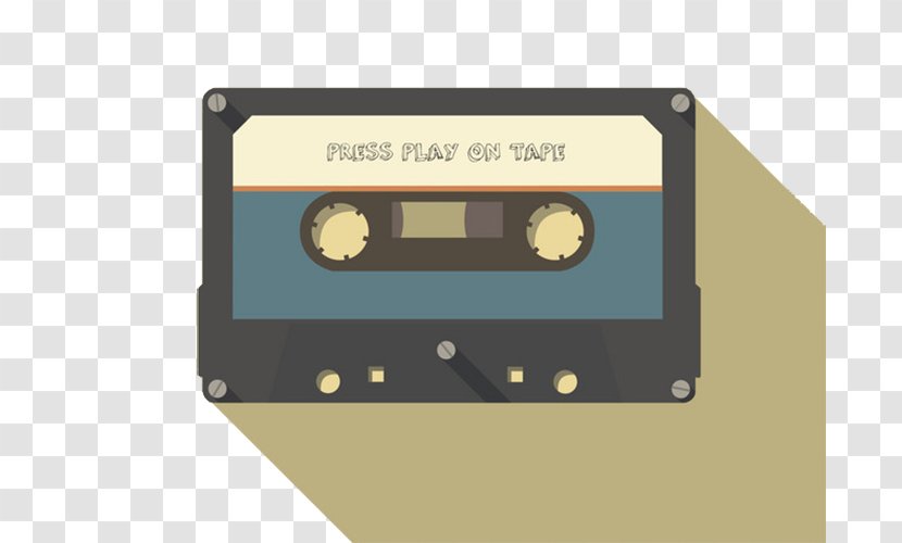 Compact Cassette Computer File - Silhouette - Hand-painted Transparent PNG