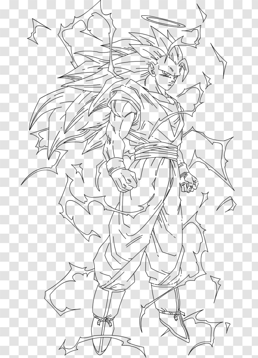 Goku Trunks Dragon Ball Heroes Line Art Gotenks - Artwork Transparent PNG