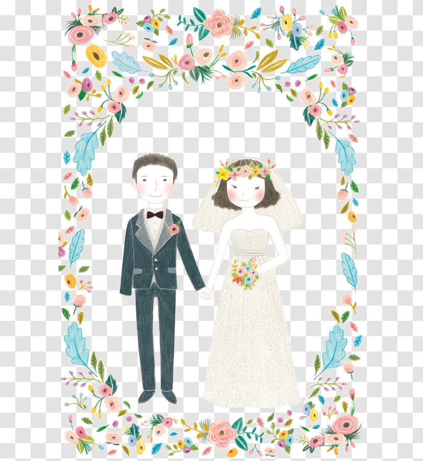 Wedding Invitation Marriage Illustration - Portrait - Couple Transparent PNG