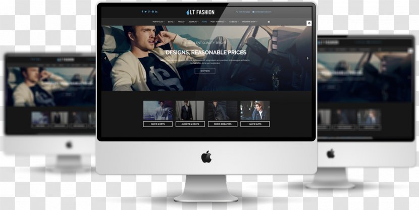 Responsive Web Design Template Joomla Website Mockup - Wordpress - Fashion Theme Transparent PNG