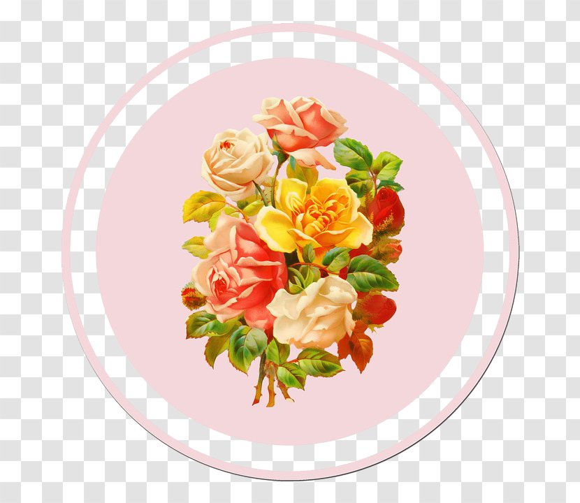 Flower Bouquet Rose Sticker Retro Style - Scrapbooking - Label Transparent PNG