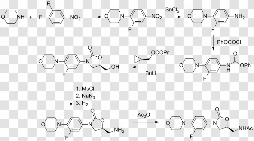 Linezolid Organic Spectroscopy Drug Chemistry - Number - Auto Part Transparent PNG