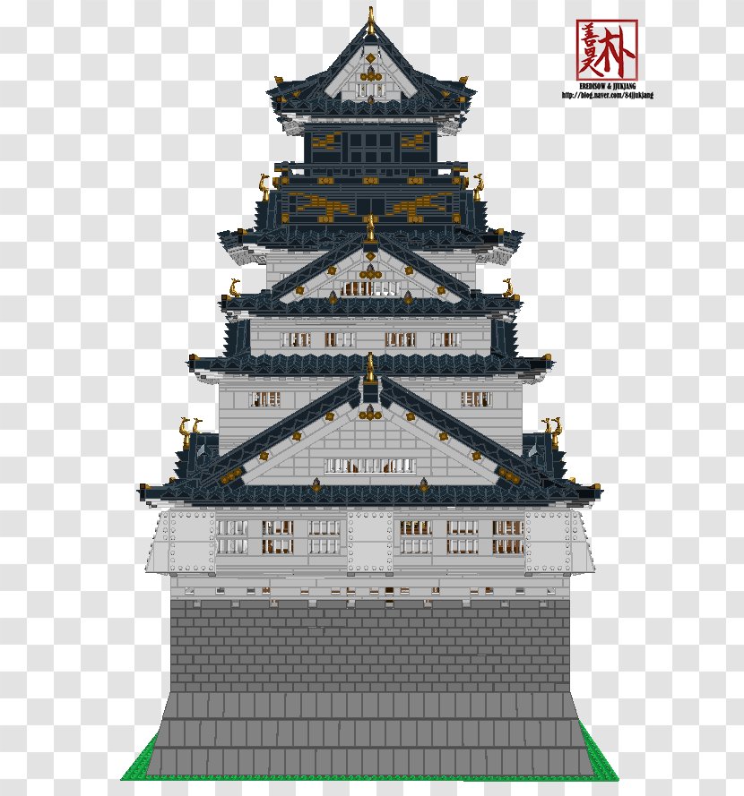 Osaka Castle Azuchi Tenshu Building - Lego Transparent PNG