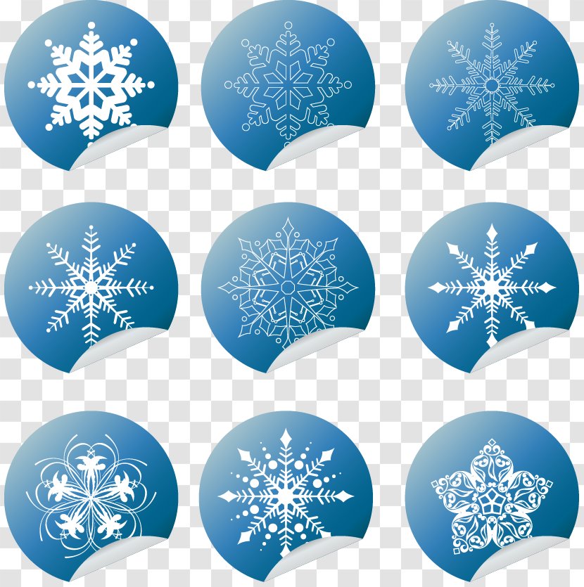 Snowflake Graphic Arts Clip Art - Royaltyfree - Vector Snowflakes Blue Stickers Transparent PNG