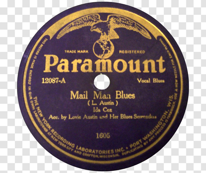 Phonograph Record Paramount Records Classic Female Blues Race - Sound Recording And Reproduction - Purple Label Transparent PNG
