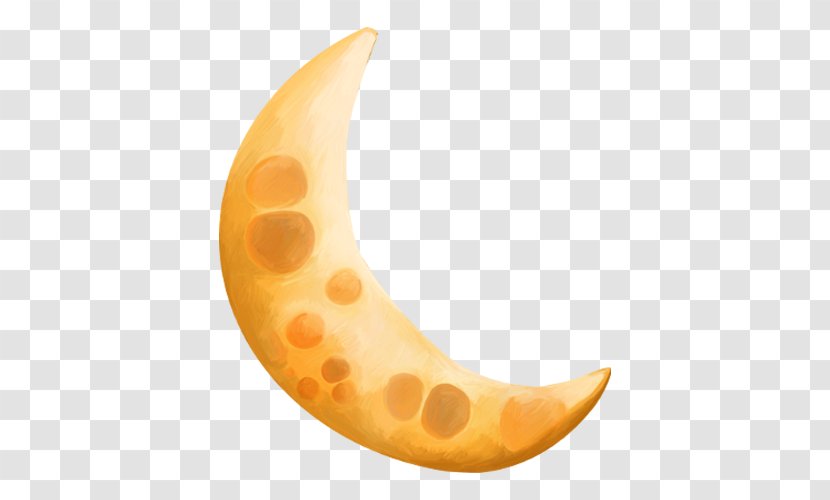 Clip Art - Cartoon - Yellow Moon Transparent PNG