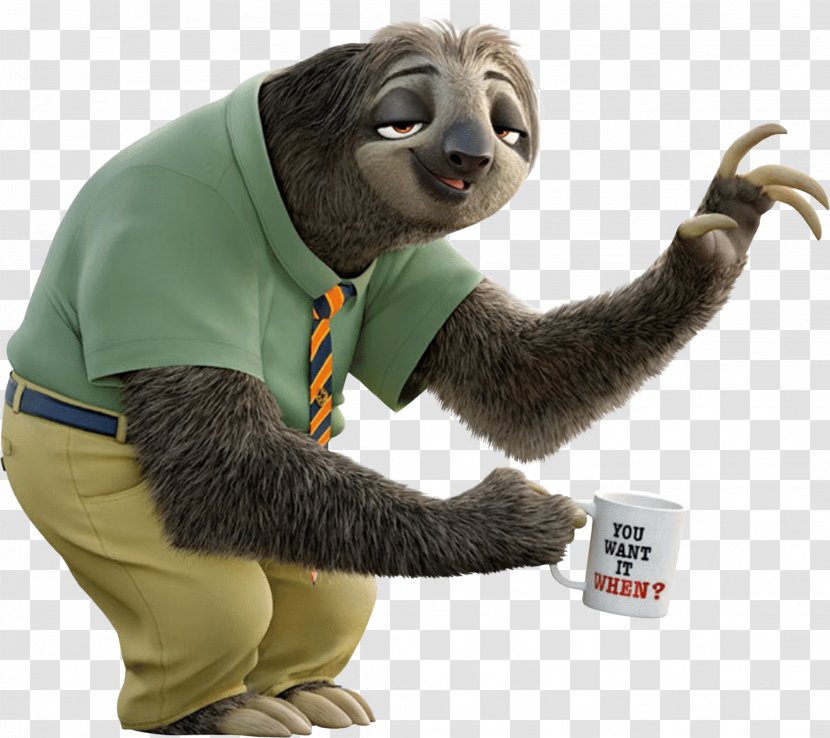 Three-toed Sloth Flash Nick Wilde Lt. Judy Hopps - Lt Transparent PNG