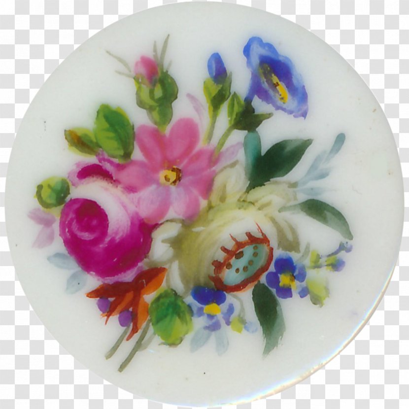 Tableware Platter Flower Plate Porcelain - Material - Hand-painted Button Transparent PNG