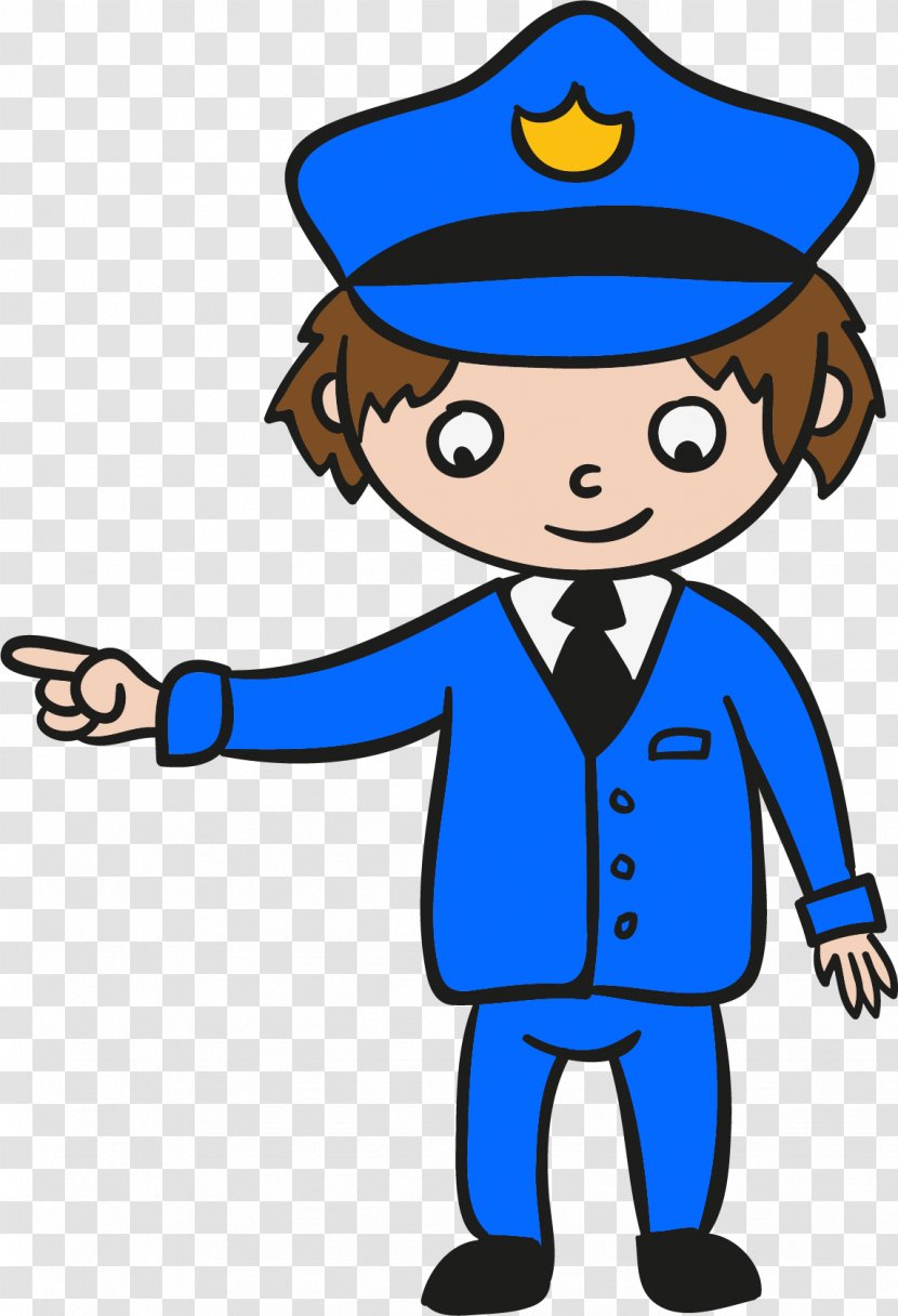 Police Officer Clip Art - Theft - Policeman Pointing The Way Transparent PNG