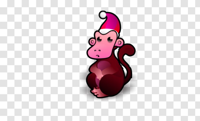 ICO Bell Icon - Cartoon - Pink Monkey Transparent PNG