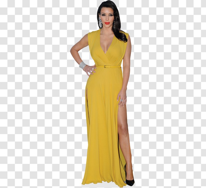 Kim Kardashian Dress Clothing Fashion Gown - Yellow Transparent PNG