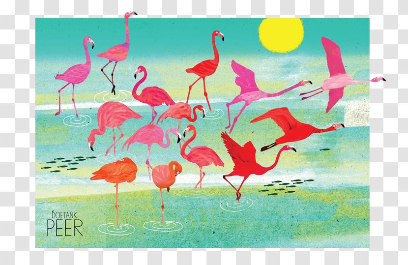 Flamingos Water Bird Painting Art - Studio Transparent PNG