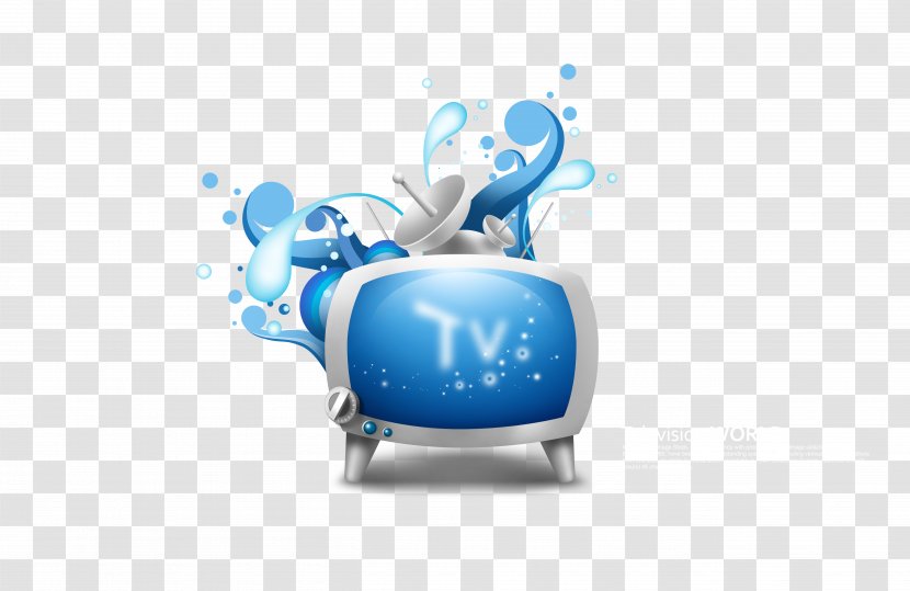 Television Channel Card Sharing - Blue TV Posters Element Transparent PNG