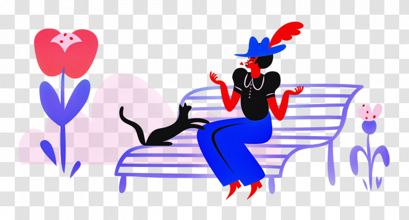 Park Cat Lady Transparent PNG