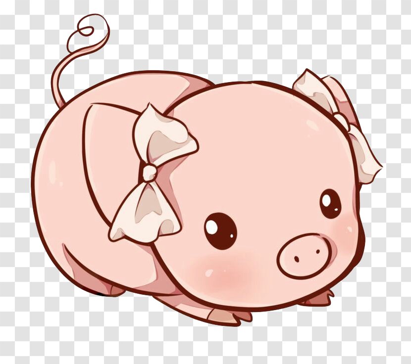 Domestic Pig Kavaii Cuteness Clip Art - Flower - Cute Pink Transparent PNG