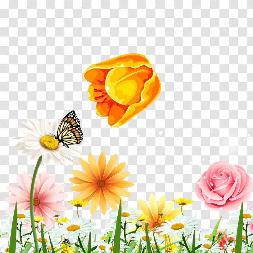 Butterfly Flower - Moths And Butterflies - Floral Background Transparent PNG