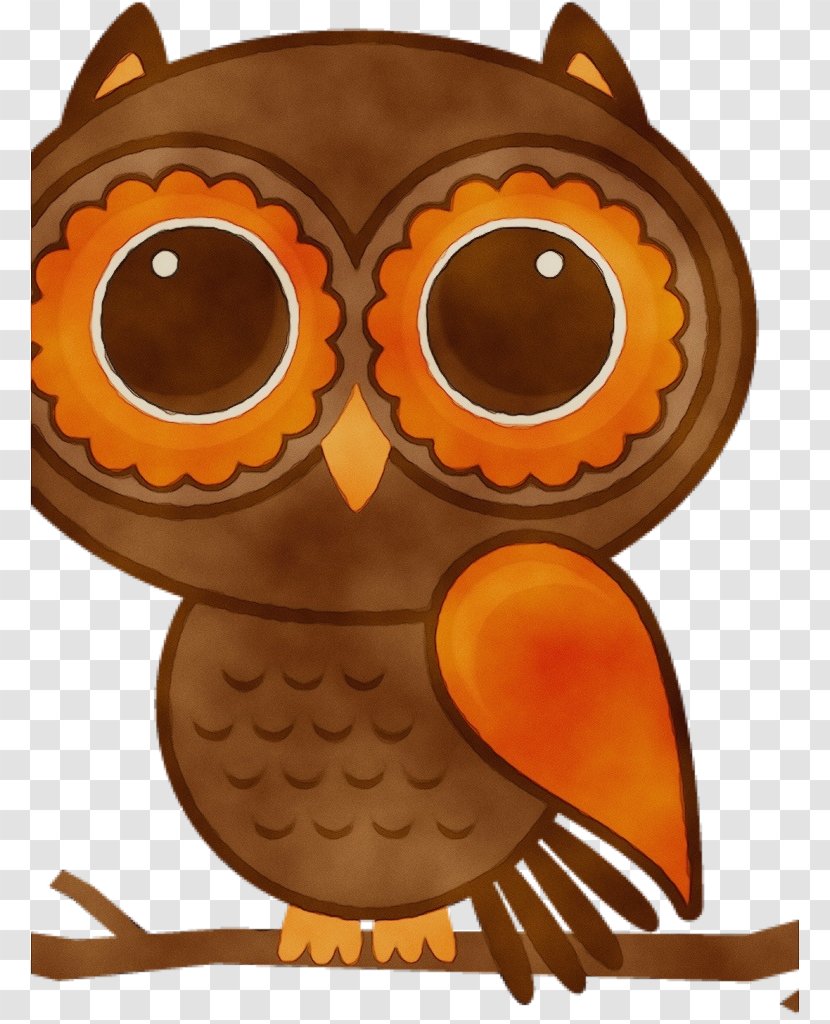 Watercolor Cartoon - Bird - Eastern Screech Owl Brown Transparent PNG