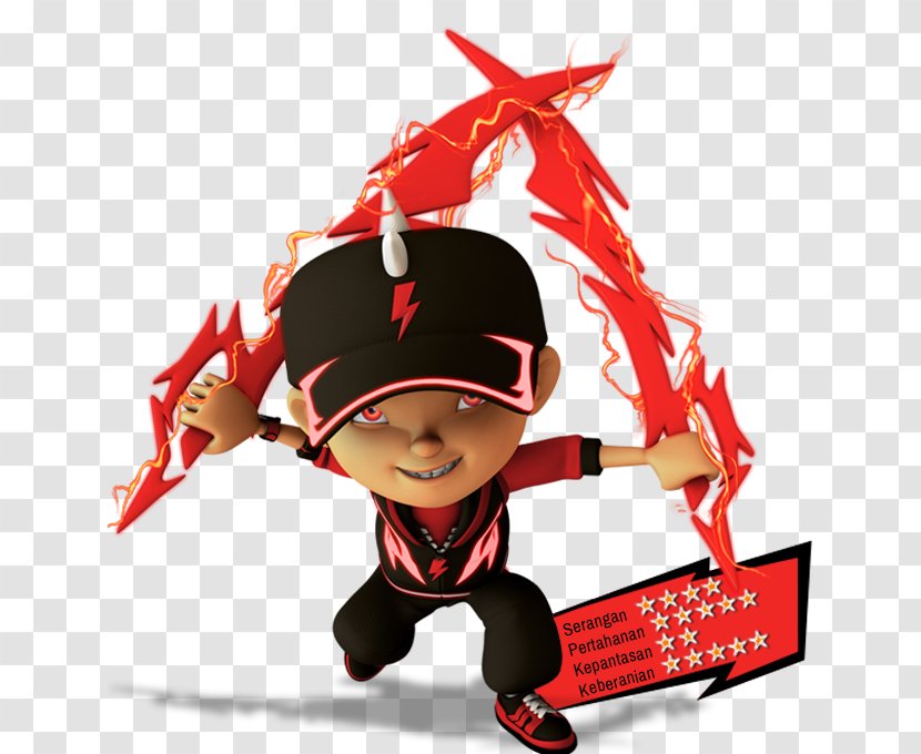 BoBoiBoy Thunderstorm Gempa - Red - Lightning Transparent PNG