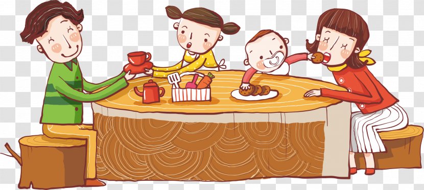 Cartoon Picnic Illustration - Human Behavior - Family Transparent PNG