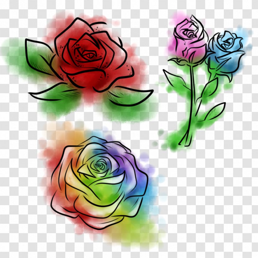 Garden Roses Cabbage Rose Rainbow Floral Design Flower Transparent PNG