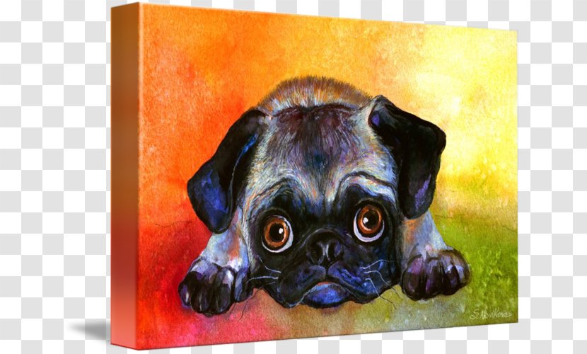 Pug Puppy Shih Tzu Painting Dog Breed - The Painted Transparent PNG