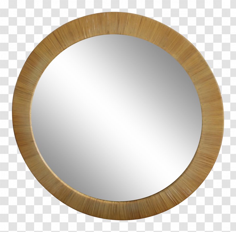 Mirror Rattan Metal Natural Material Glass - Decorate Round And Transparent PNG