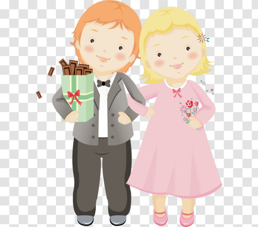 Cartoon Illustration - Watercolor - Happy Lovers Transparent PNG