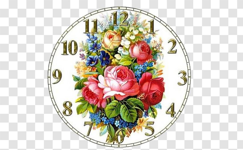 Clock Face Vintage Clothing Floral Antique - Rose Order - Alarm Transparent PNG