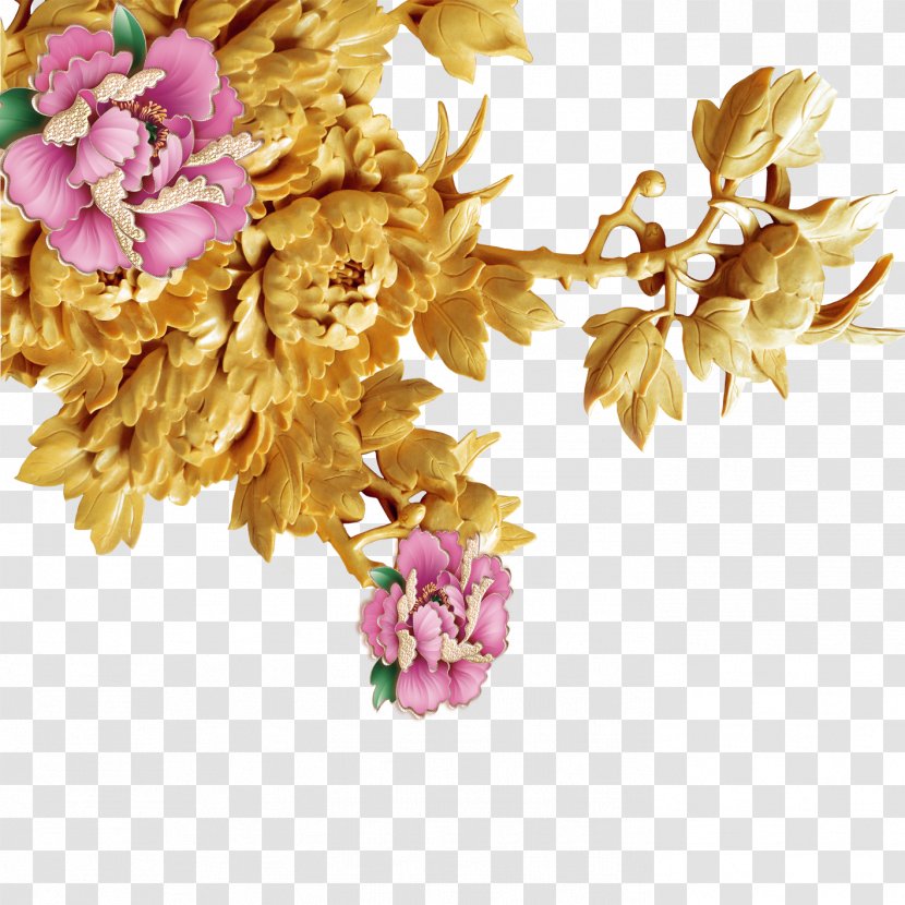 Wall Fundal Mural - Relief - Peony Transparent PNG
