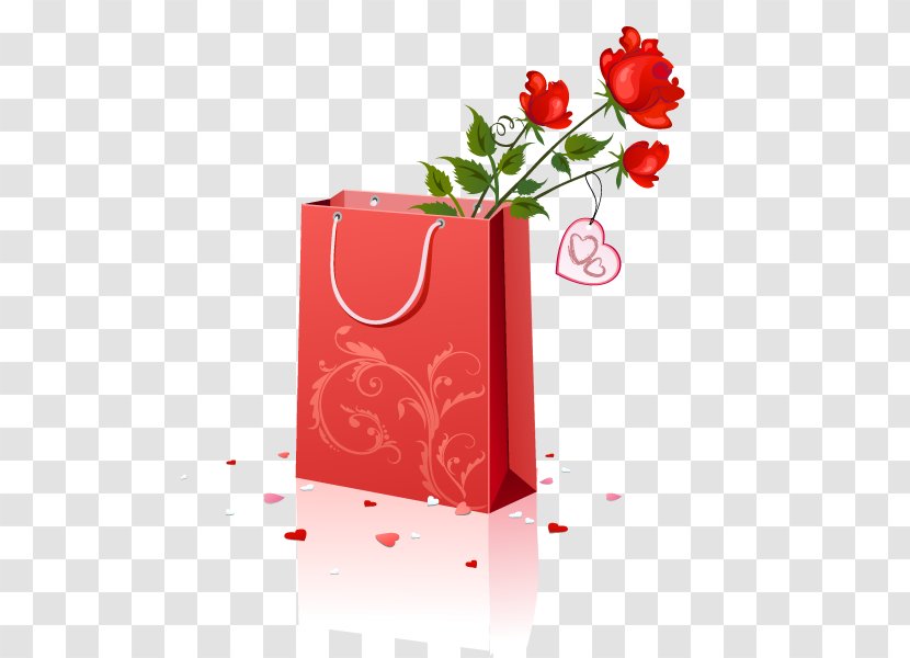 Wedding Invitation Anniversary Wish - Marriage - Bag And Flowers Transparent PNG